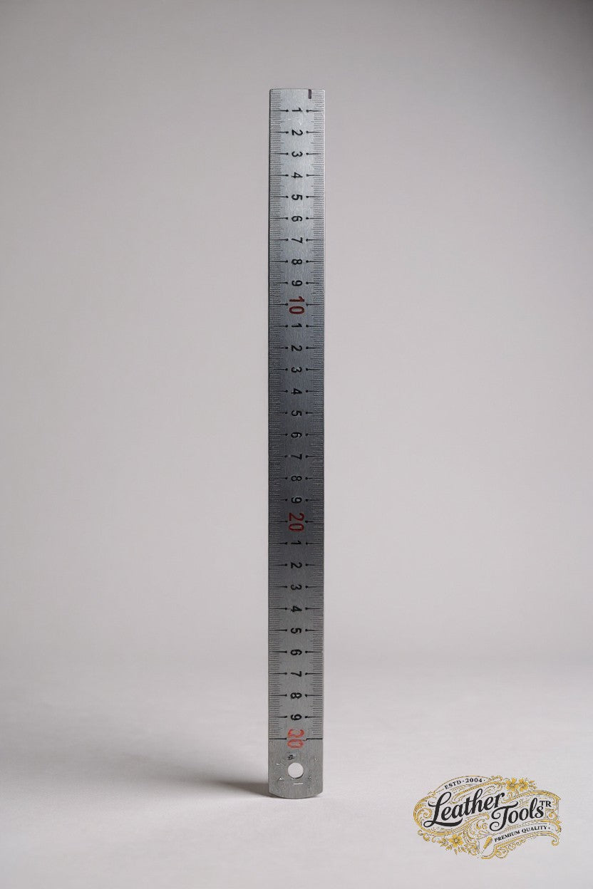 30 cm kalın çelik cetvel dik çekim hassas ölçüm için