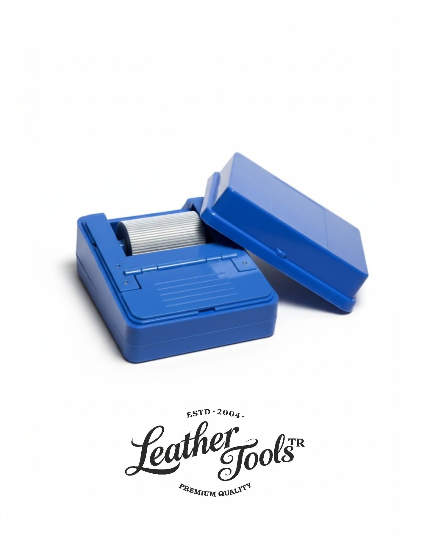 LeatherToolsTR pratik hazneli ve rulolu profesyonel deri kenar boyama aleti kutusu.