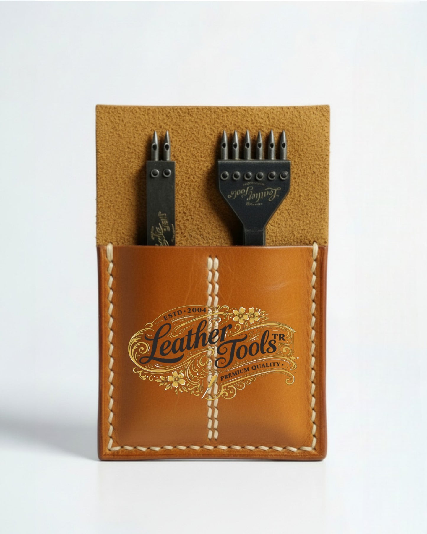 Çatal zımba seti 2 ve 6 diş 4mm diş düz hat deri delme zımbası deri hobisi için