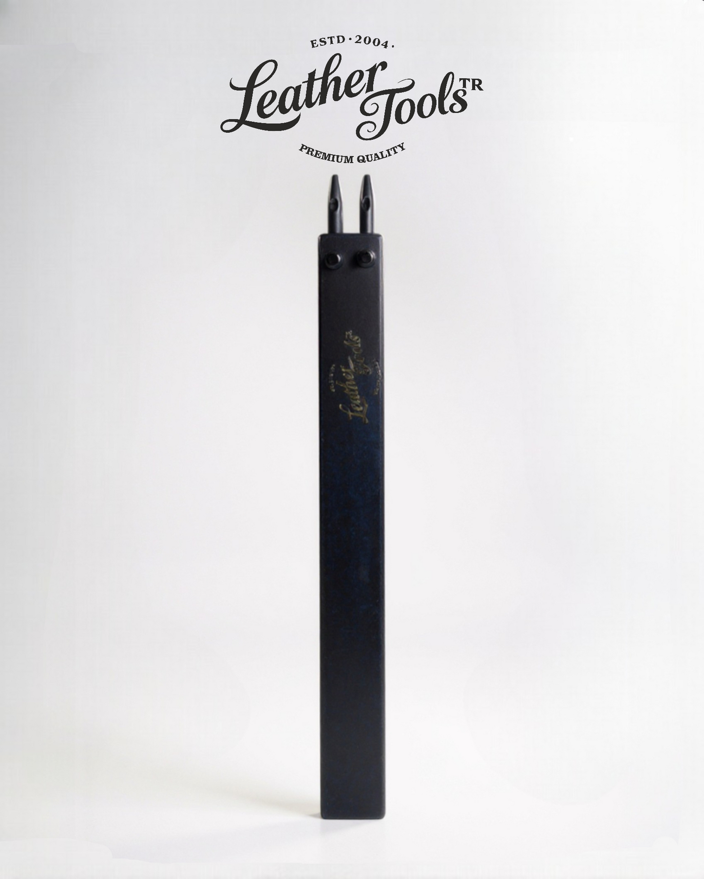 çatal delme zımbası 2li 5mm aralıklı deri el aleti önden görünümü