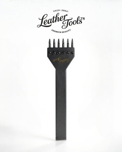 Deri dikiş deliği açma zımbası 6 dişli 5mm aralıklı deri el aleti LeatherToolsTR