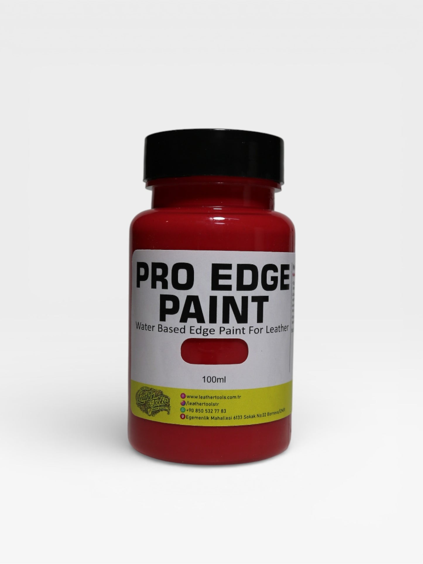 Kırmızı deri kenar boyası 100 ml su bazlı – deri kenar bitirme için