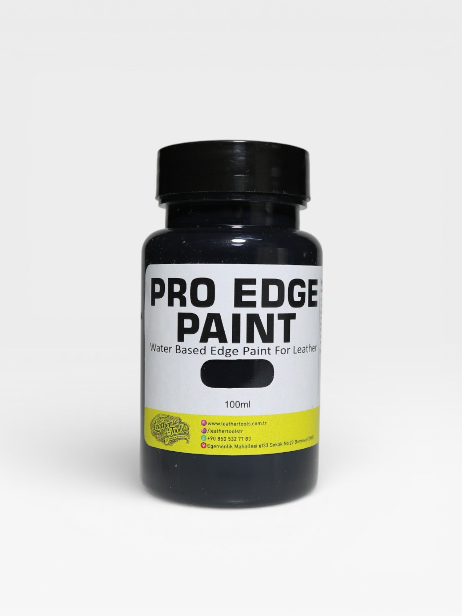 Siyah su bazlı deri kenar boyası 100 ml – klasik ve net kenar bitirme
