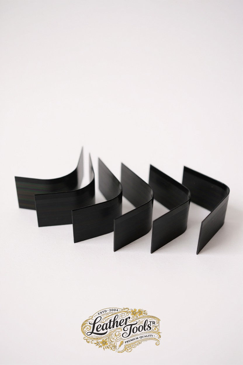 6’lı deri köşe yuvarlama bıçağı seti deri el işçiliği
