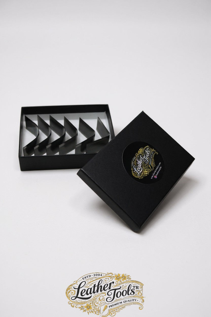 deri köşe kesme bıçağı seti siyah kutu