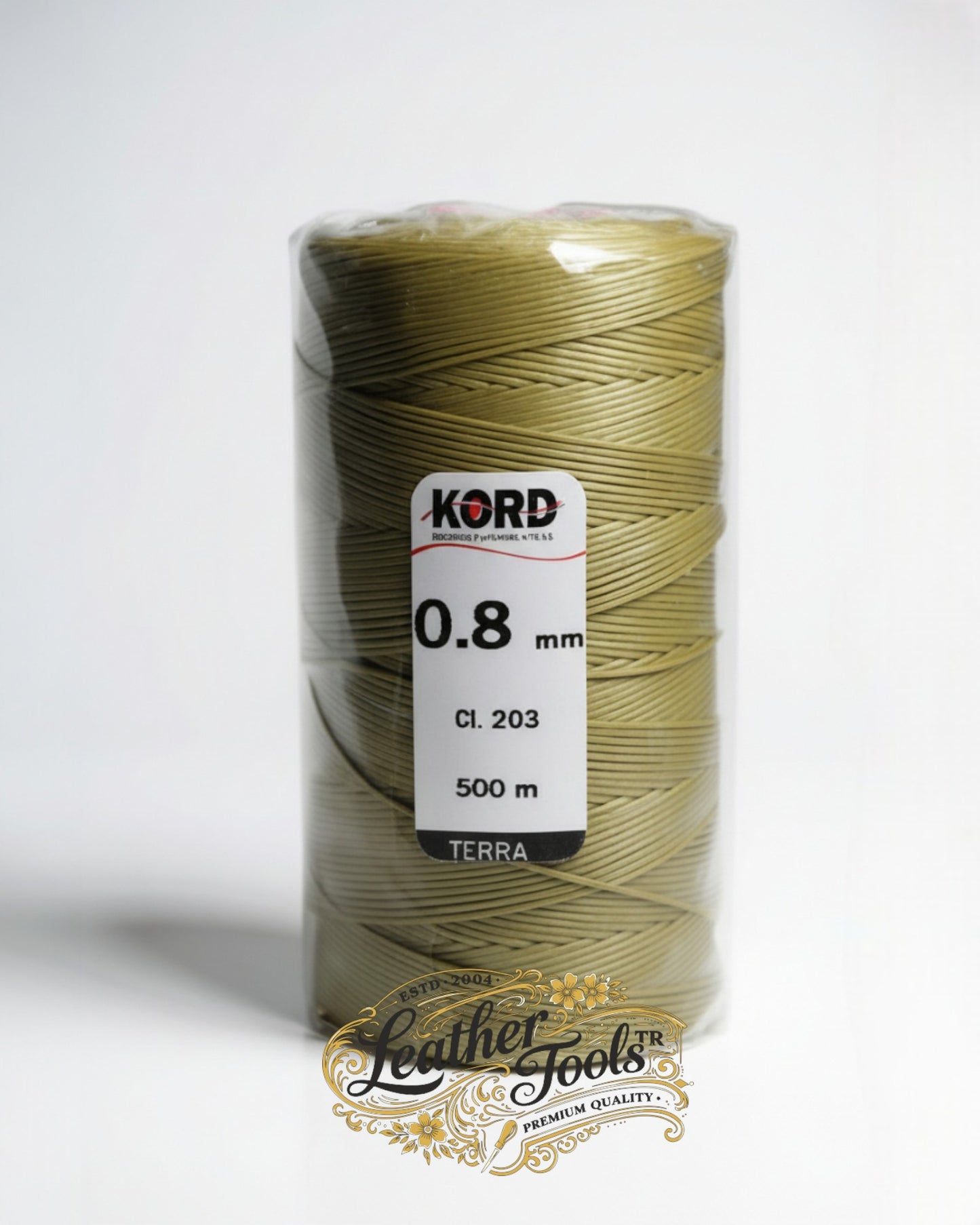 KORD TERRA 0.8 mm mumlu saraç ipi keten renk – profesyonel deri dikişi