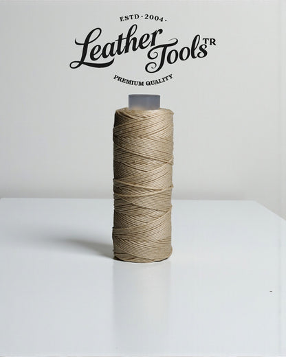 0.55 mm mumlu saraç ipi bej – cüzdan ve kartlık el dikişi