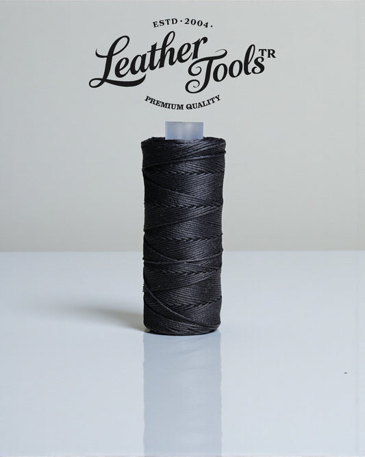 0.55 mm mumlu saraç ipi siyah – saat kordonu ve ince deri dikişi