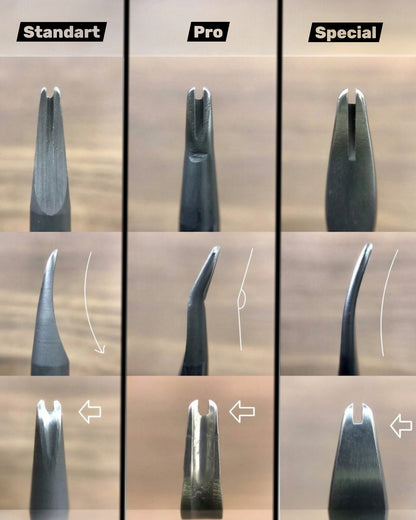 OKA Factory kenar düzeltme linörünün yarım ay (semicircle) kesim teknolojisi ve bıçak açısı diyagramı.