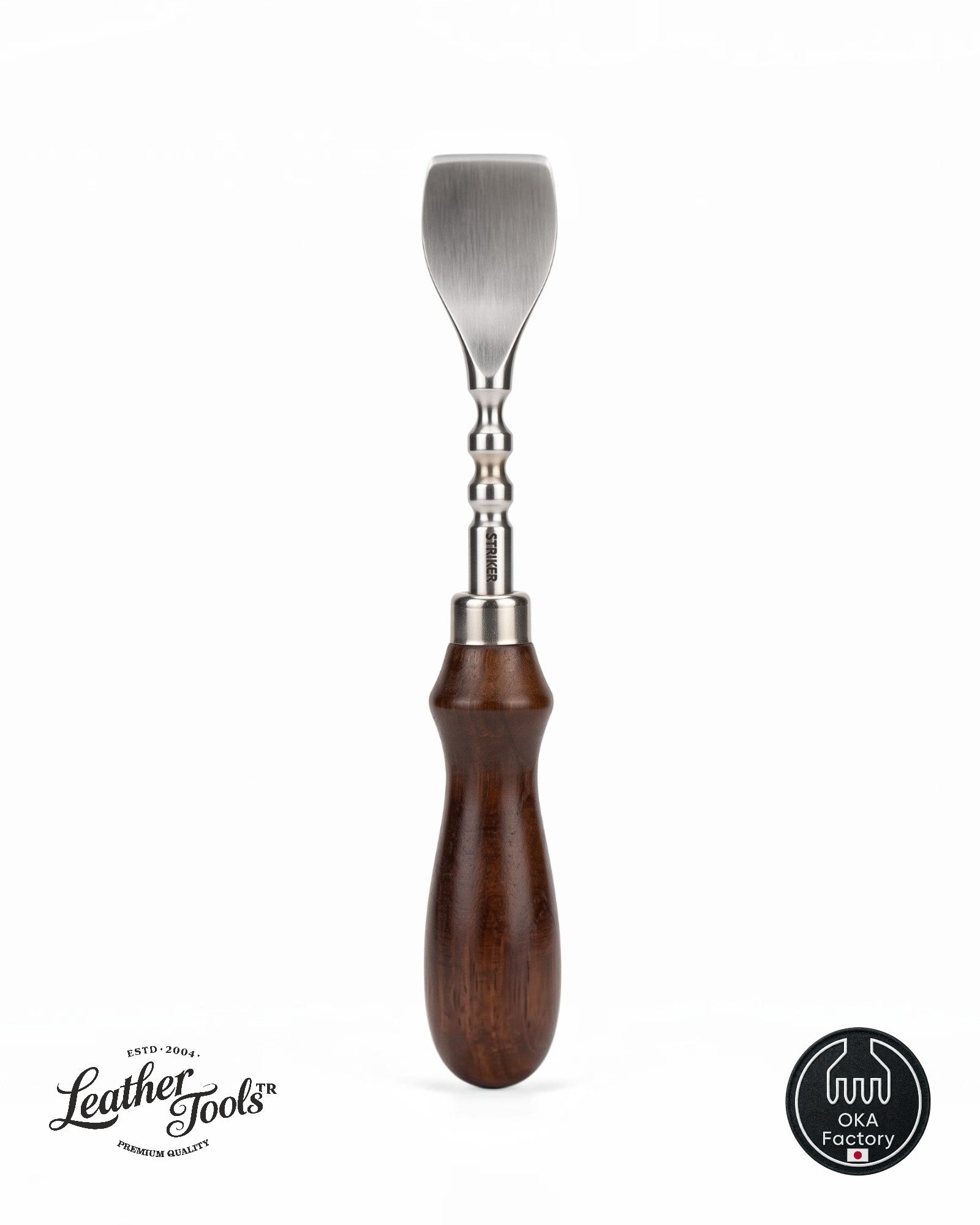 OKA Factory ahşap saplı çok amaçlı ısıtılabilir deri kenar perdah, wax ve yapıştırıcı sürme aleti (Multi Edge Slicker)
